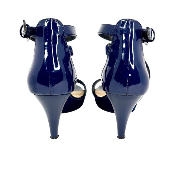 Marc NY Andrew Marc Navy Patent Heels Size 9 - Picture 2 of 7